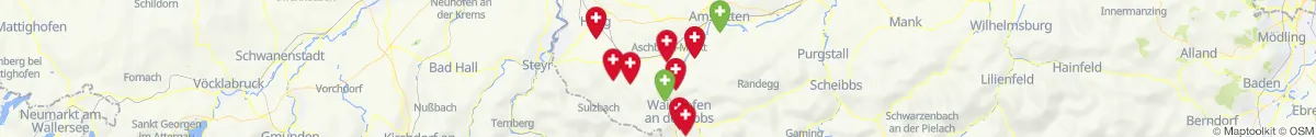 Kartenansicht für Apotheken-Notdienste in der Nähe von Biberbach (Amstetten, Niederösterreich)